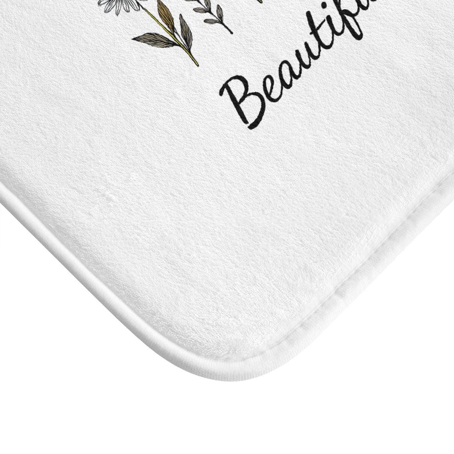 Beautifully Wild Floral Bath Mat, Botanical Decor, Spa Bathroom Accessory, Gift for Nature Lovers, Summer Home Decor
