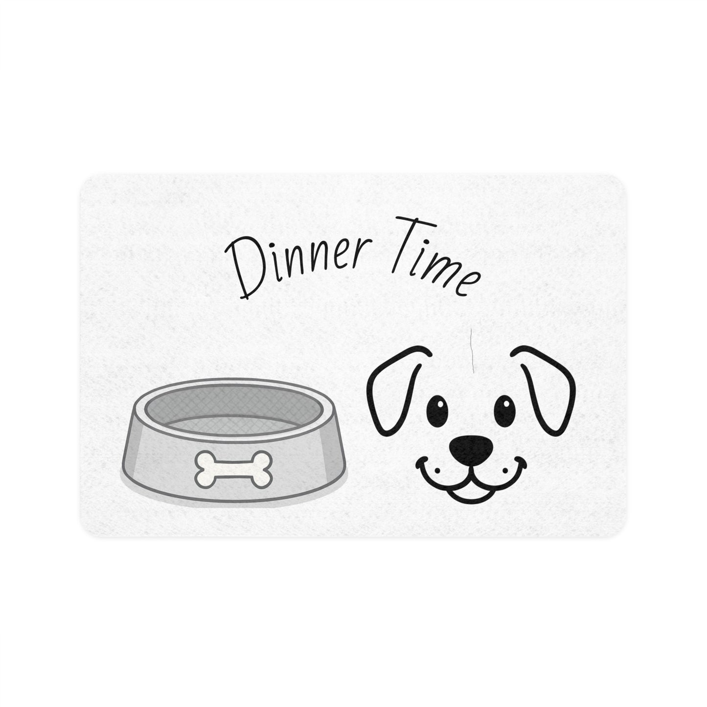 Dinner Time Pet Food Mat - Dog Bowl Mat, Washable Pet Placemat, Dog Lover Gift, Home Décor for Pets