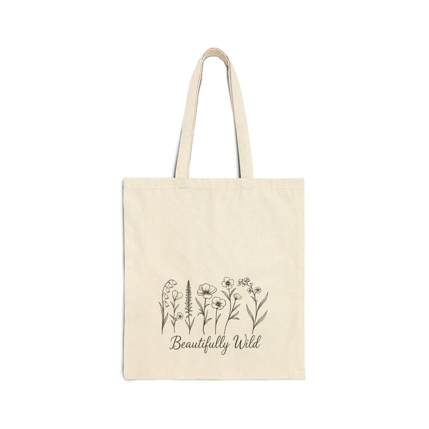 Beautifully Wild Floral Cotton Canvas Tote Bag | Eco-Friendly Shopping Bag, Beach Tote, Gift Bag, Reusable Grocery Bag, Floral Art