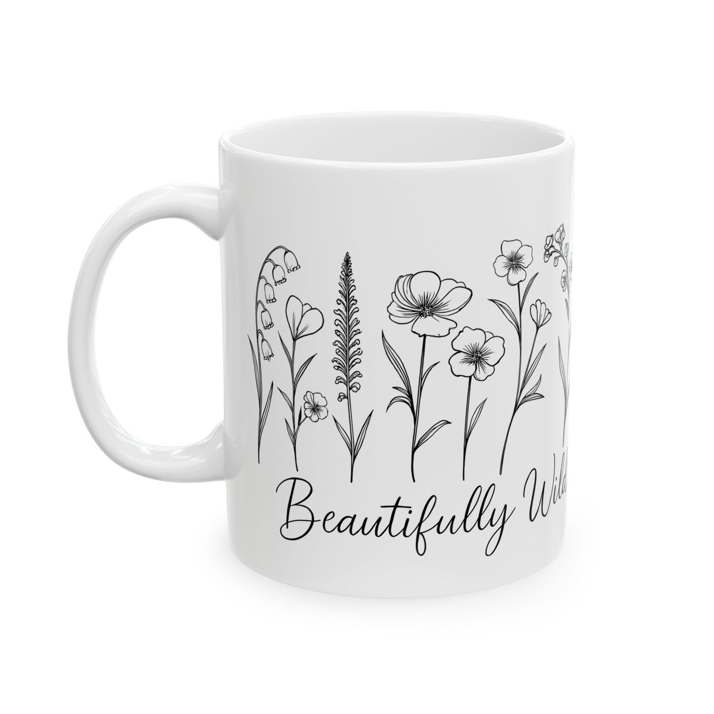 Floral Inspirational Ceramic Mug, Botanical Coffee Cup, Gifts for Nature Lovers, Cute Housewarming Present, Tea Lover's Mug