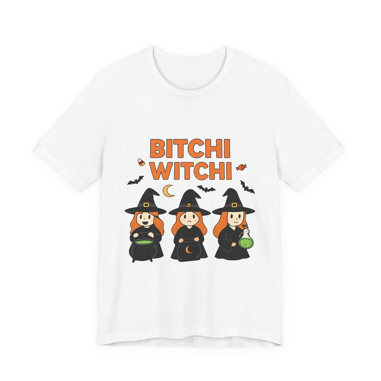 Bitchi Witchi Unisex Tee, Halloween T-Shirt, Funny Witch Shirt, Casual Witchy Vibe, Halloween Costume, Gift for Witches