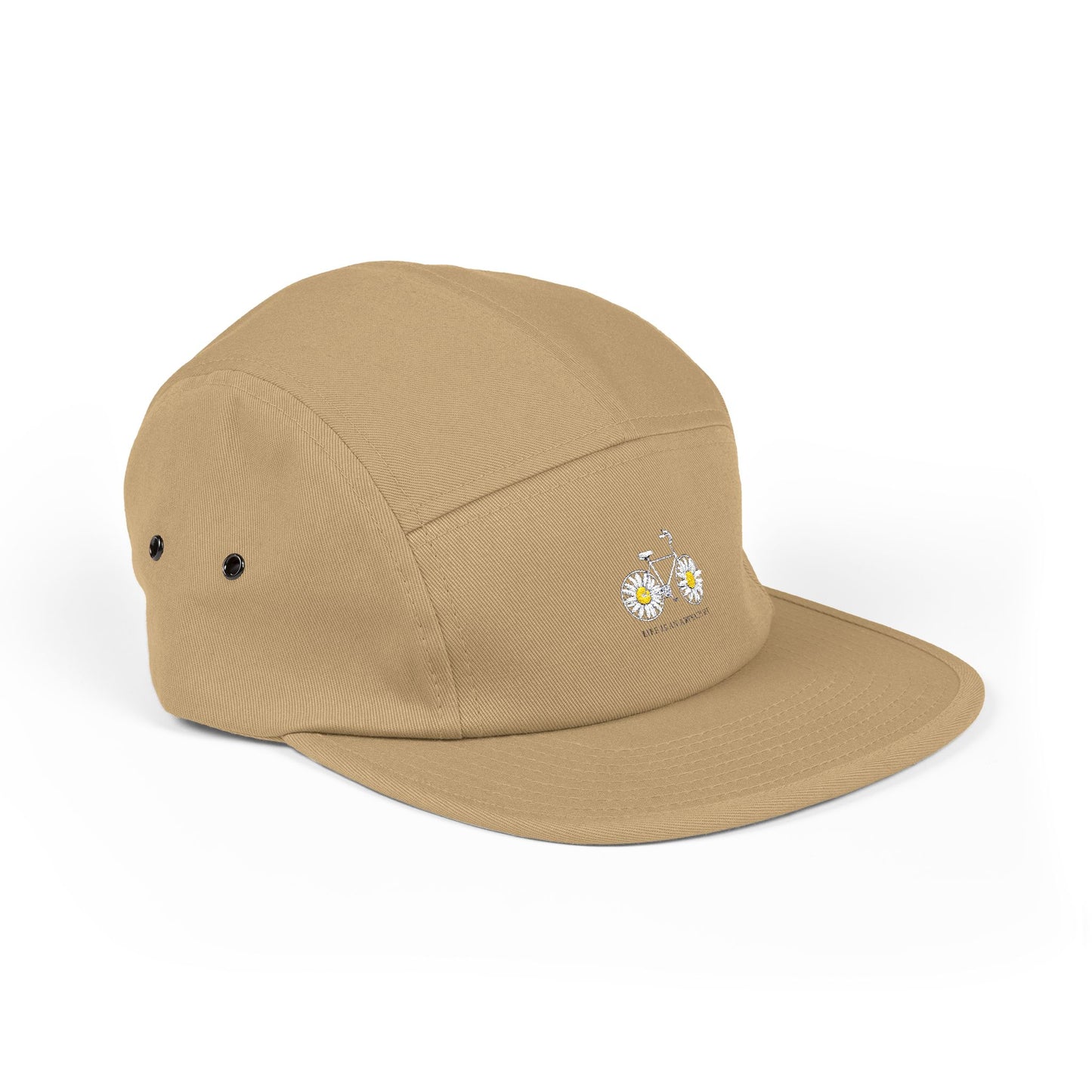 Stylish Embroidered 5 Panel Cap, Casual Hat, Bike Lover Gift, Summer Accessory, Trendy Headwear