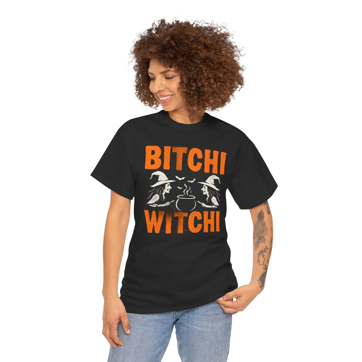 Bitchi Witchi Halloween Shirt, Funny Tee for Witch Lovers, Spooky Gift, Casual Everyday Wear