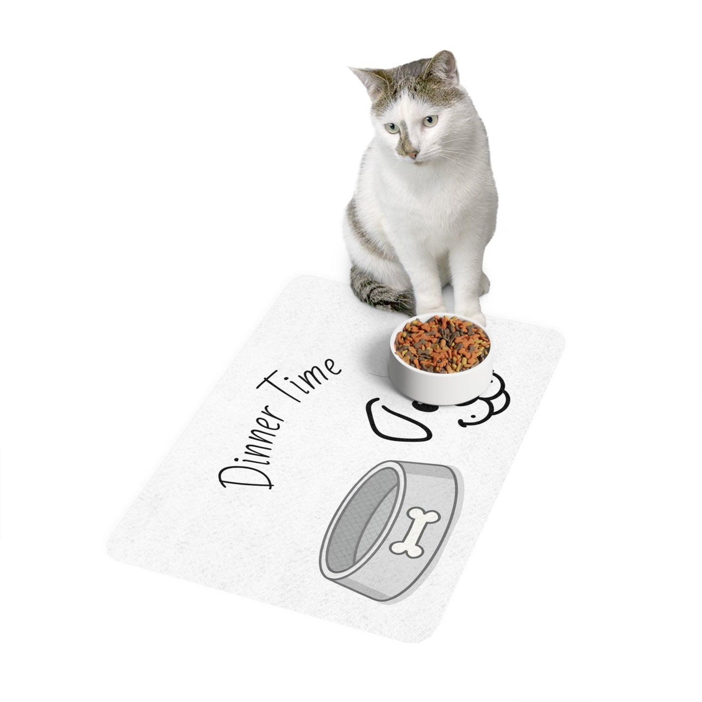 Dinner Time Pet Food Mat - Dog Bowl Mat, Washable Pet Placemat, Dog Lover Gift, Home Décor for Pets