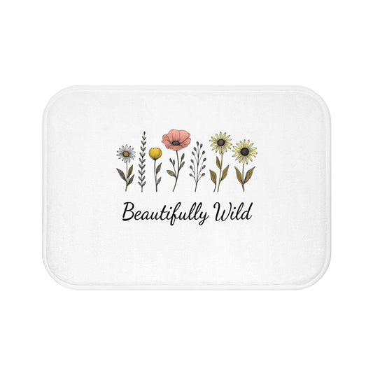 Beautifully Wild Floral Bath Mat, Botanical Decor, Spa Bathroom Accessory, Gift for Nature Lovers, Summer Home Decor