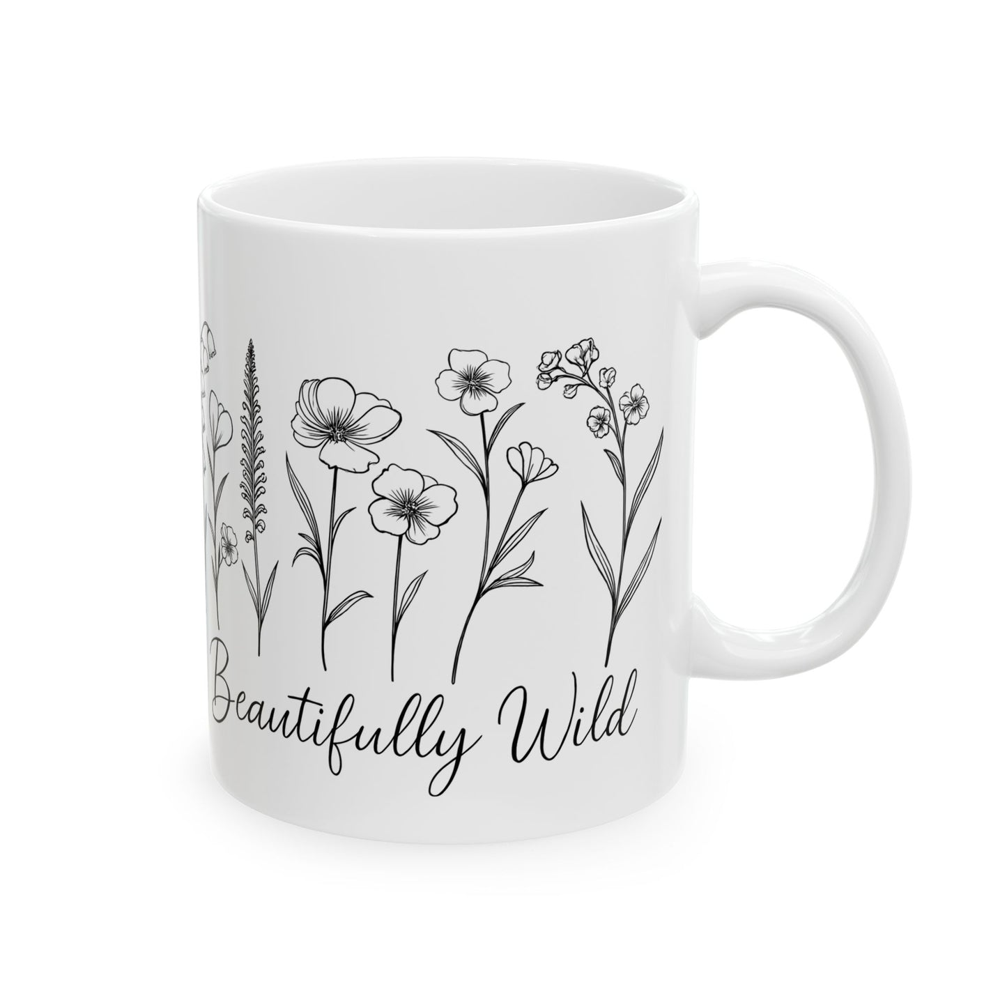 Floral Inspirational Ceramic Mug, Botanical Coffee Cup, Gifts for Nature Lovers, Cute Housewarming Present, Tea Lover's Mug