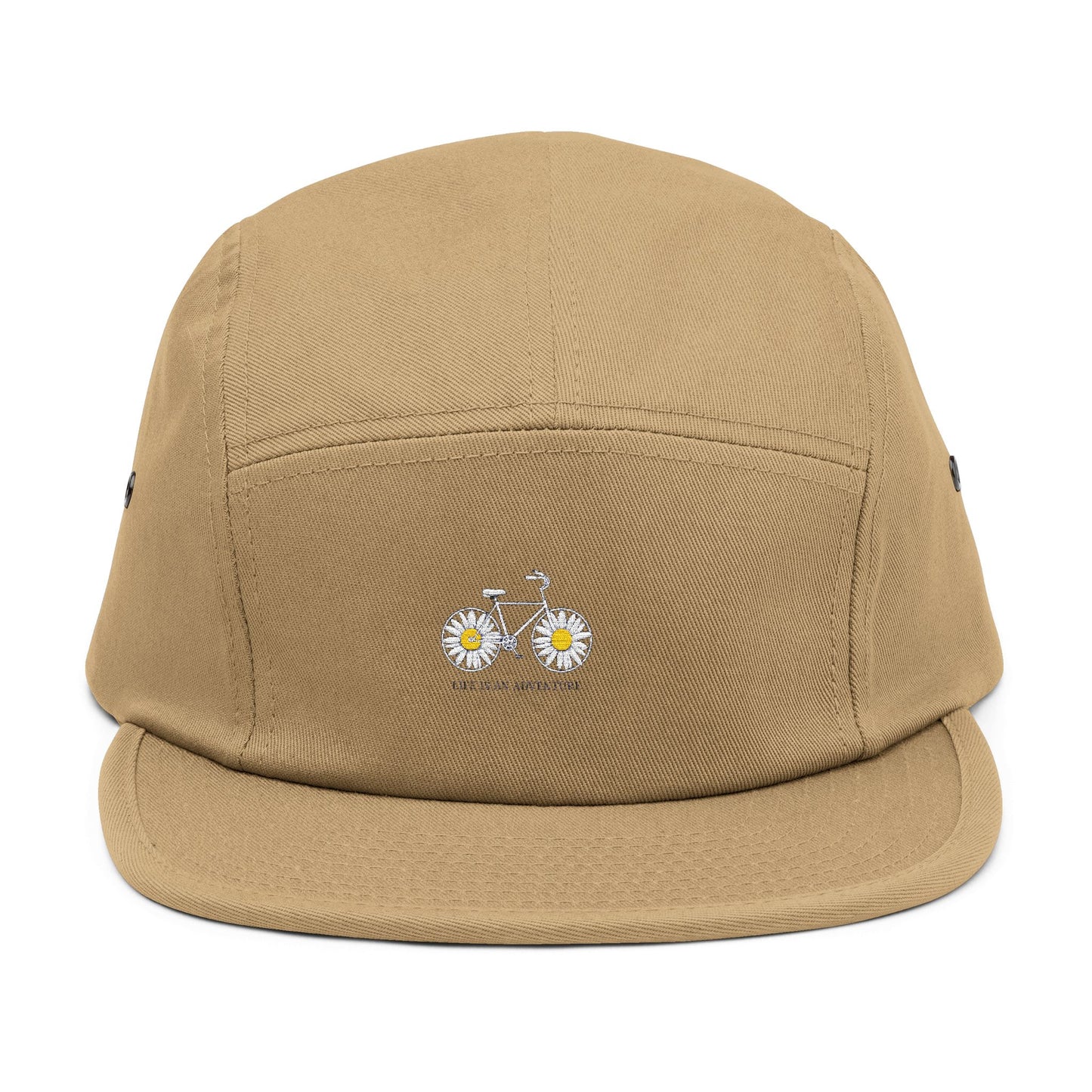 Stylish Embroidered 5 Panel Cap, Casual Hat, Bike Lover Gift, Summer Accessory, Trendy Headwear