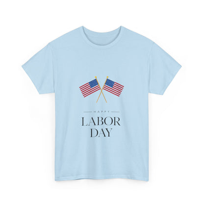 Labor Day Unisex Heavy Cotton Tee, Casual Tee, Holiday Apparel, Patriotic Shirt, USA Pride Tee, Gift for Labor Day