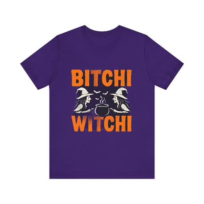 Halloween Witchy Tee, Bitchi Witchi Shirt, Unisex Graphic T-Shirt, Funny Halloween Apparel, Spooky Season Outfit, Gift for Witch Lovers