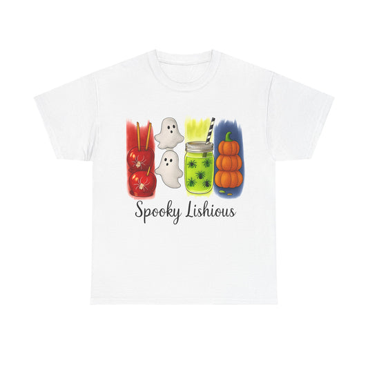 Spooky Lishious Unisex Heavy Cotton Tee - Halloween Shirt, Ghost Tee, Fall Fashion, Cute Tees, Unisex Summer Wear