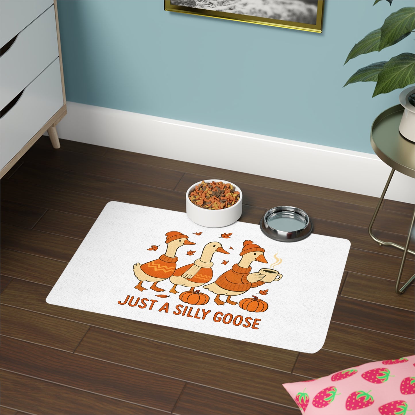 Just a Silly Goose Pet Food Mat with Whimsical Geese Design - Funny Dog Bowl Mat, Thanksgiving Decor, Water Resistant Pet Mat, Fall Kitchen [...]