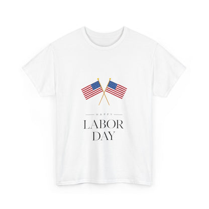 Labor Day Unisex Heavy Cotton Tee, Casual Tee, Holiday Apparel, Patriotic Shirt, USA Pride Tee, Gift for Labor Day