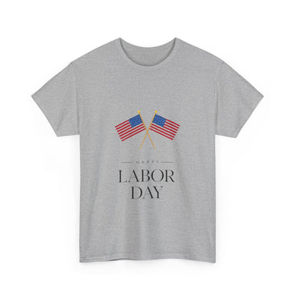Labor Day Unisex Heavy Cotton Tee, Casual Tee, Holiday Apparel, Patriotic Shirt, USA Pride Tee, Gift for Labor Day