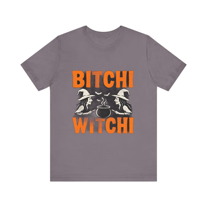 Halloween Witchy Tee, Bitchi Witchi Shirt, Unisex Graphic T-Shirt, Funny Halloween Apparel, Spooky Season Outfit, Gift for Witch Lovers