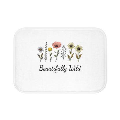 Beautifully Wild Floral Bath Mat, Botanical Decor, Spa Bathroom Accessory, Gift for Nature Lovers, Summer Home Decor