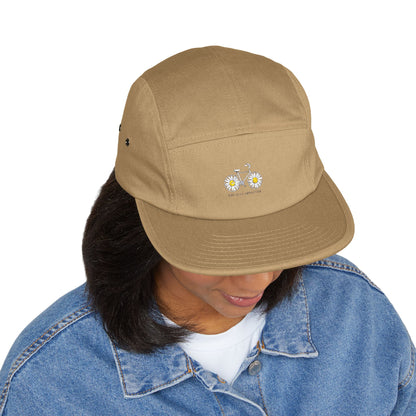 Stylish Embroidered 5 Panel Cap, Casual Hat, Bike Lover Gift, Summer Accessory, Trendy Headwear