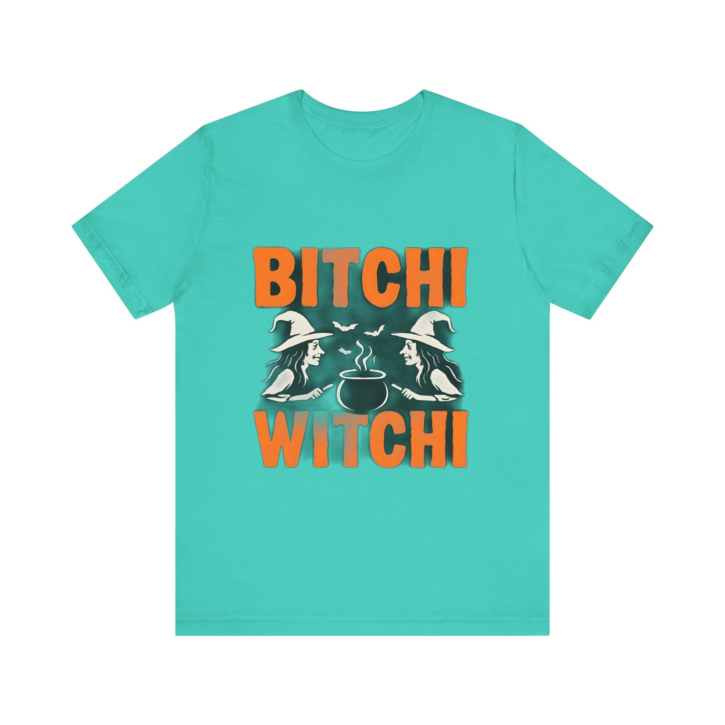 Halloween Witchy Tee, Bitchi Witchi Shirt, Unisex Graphic T-Shirt, Funny Halloween Apparel, Spooky Season Outfit, Gift for Witch Lovers