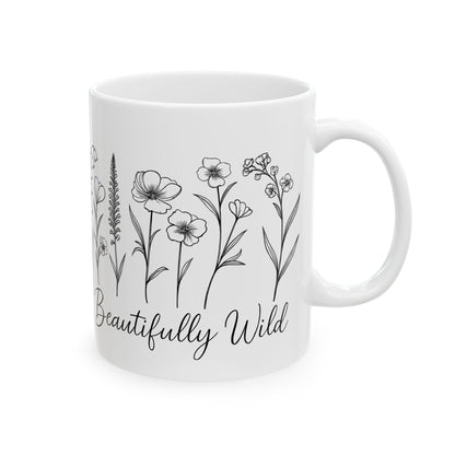 Floral Inspirational Ceramic Mug, Botanical Coffee Cup, Gifts for Nature Lovers, Cute Housewarming Present, Tea Lover's Mug